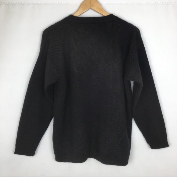 Alpaca Quitex Cardigan Sweater Black Grandpa Sweater Button Front Women’s Size M - Picture 7 of 9